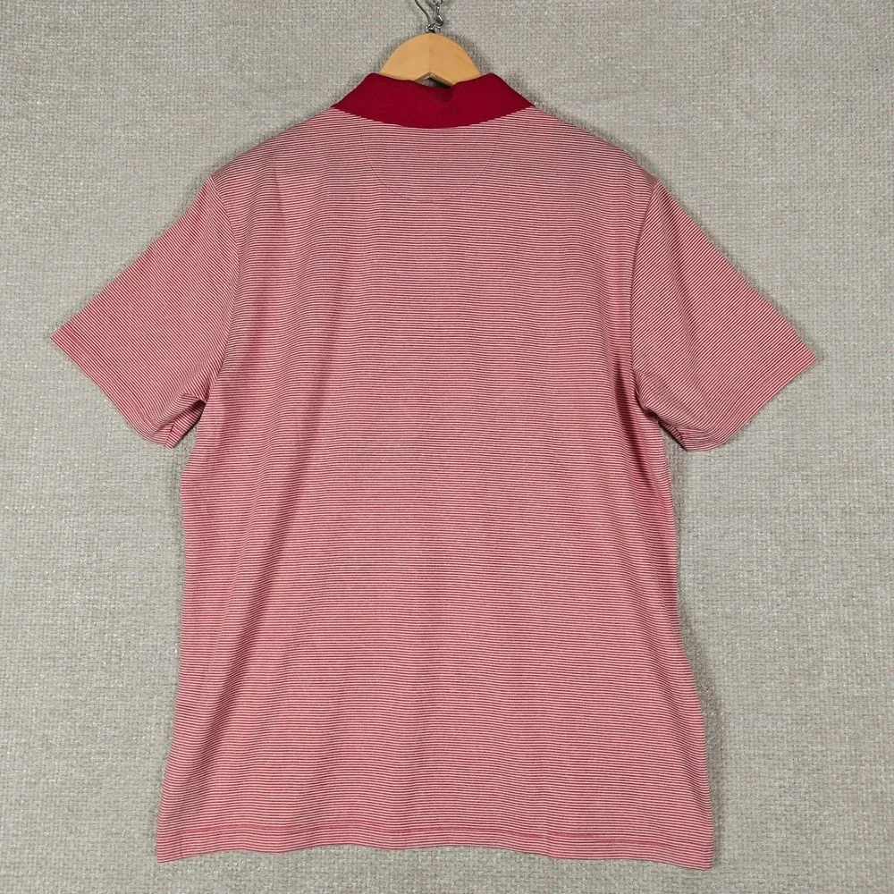 Adidas Indiana Hoosiers Mens Large Red White Striped Ottoman Polo Shirt JV8350